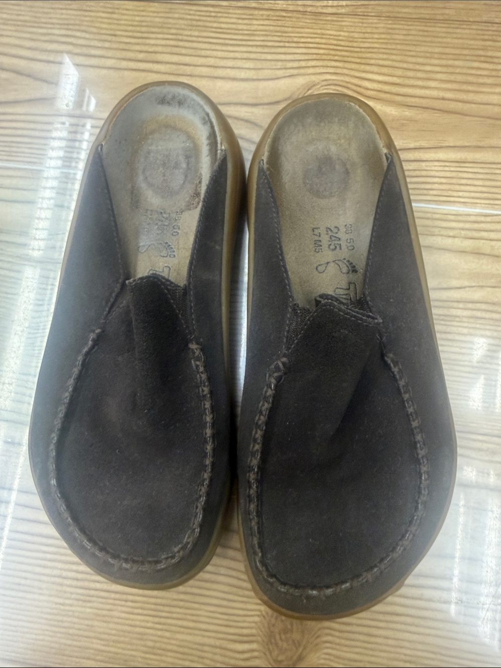 Womens/Mens Slip-On Suede birkenstick Clog in Dark Brown